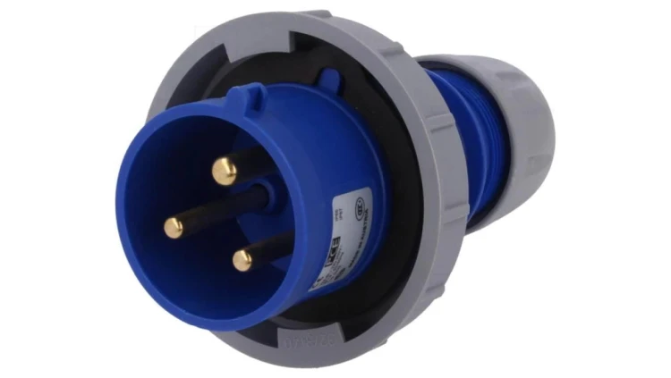 0232-6Złącze zasilające AC wtyk męskie 32A 230VAC IEC 60309 IP67