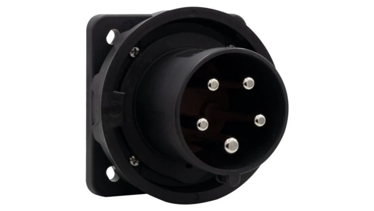 Wtyk siłowy tablicowy odbiornikowy 63A 5p 380V-415V /FE/ IP67 czarny