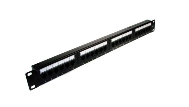 Patch panel 24-port UTP5e 1U 19cali bez półki