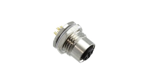 Złącze okrągłe M12 żeńskie proste do lutowania 5pin 60V T4131012051-000