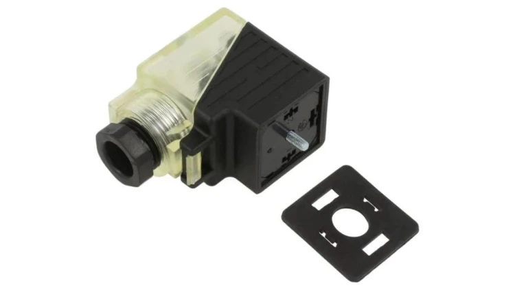 7000-29001-0000000 Złącze zaworowe, wtyk format A, 18mm żeńskie PIN 3 kątowe 90