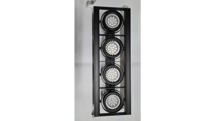 Oprawa zwieszana prostokątna czarna 4xAR111 40W/840 LED Flash 1S RELCO