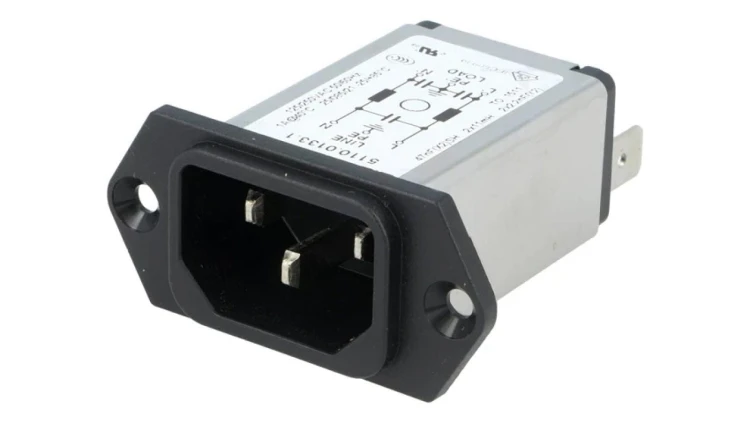 5110.0133.1Złącze zasilające AC gniazdo męskie 1A 250VAC IEC 60320 5110