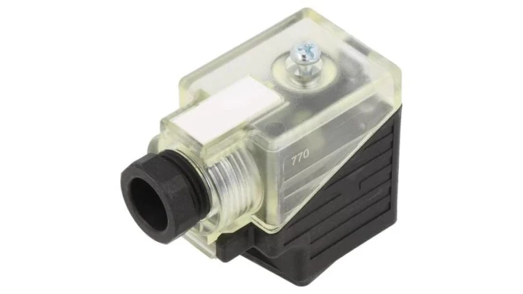 7000-29541-0000000 Złącze zaworowe, wtyk format A, 18mm żeńskie PIN 3 kątowe 90