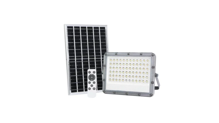 Projektor LED z panelem solarnym PREMIUM 900lm 10000mAh IP65 szary 3 lata gwar. naświetlacz EC20094