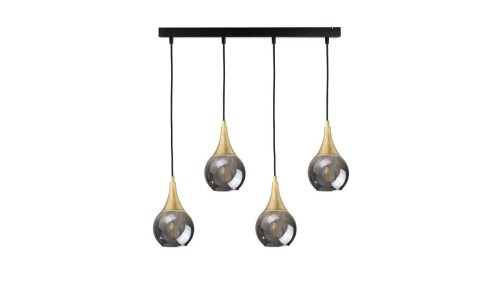 Lampa wisząca nowoczesna 4xE27 LACRIMA SMOKY/GOLD