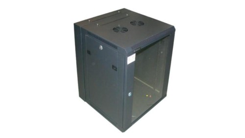 Szafa 19cali wisząca KERN 15U 600x600 RAL9004 szkło