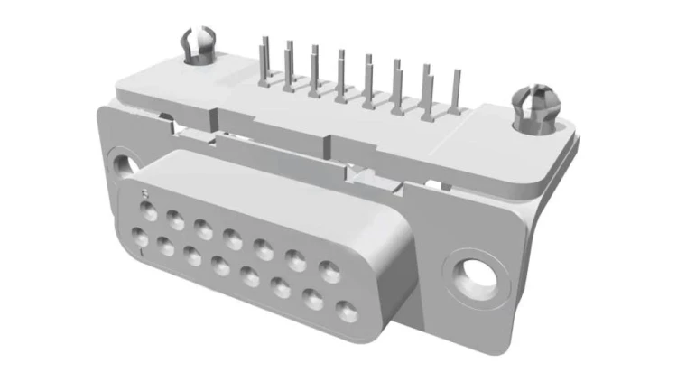 1-106506-2 D-Sub PIN: 15 gniazdo żeńskie zatrzask PCB kątowe 90 THT