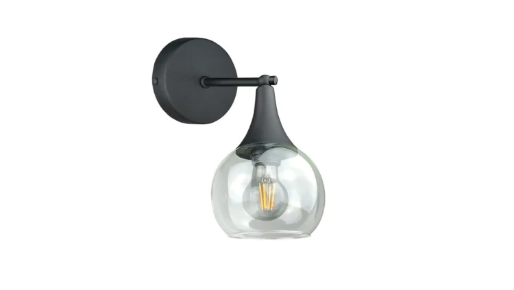 Kinkiet nowoczesny 1xE27 STAR CLEAR BLACK
