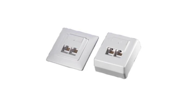 Gniazdo modularne podtynkowe 2xRJ-45 8p8c Krone