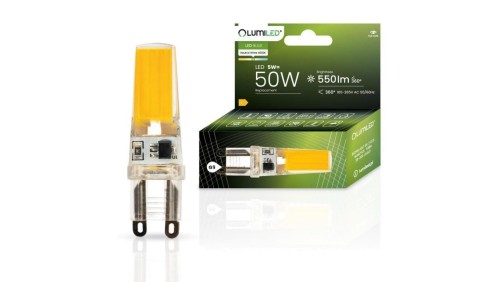 Żarówka LED G9 KAPSUŁKA 5W = 50W 550lm 4000K Neutralna 360 LUMILED COB