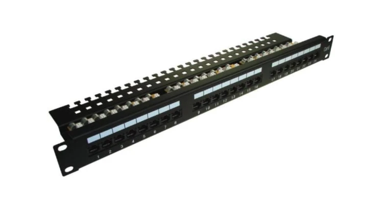 Patch panel 24-port UTP kat.6 1U 19cali złącza krone LSA