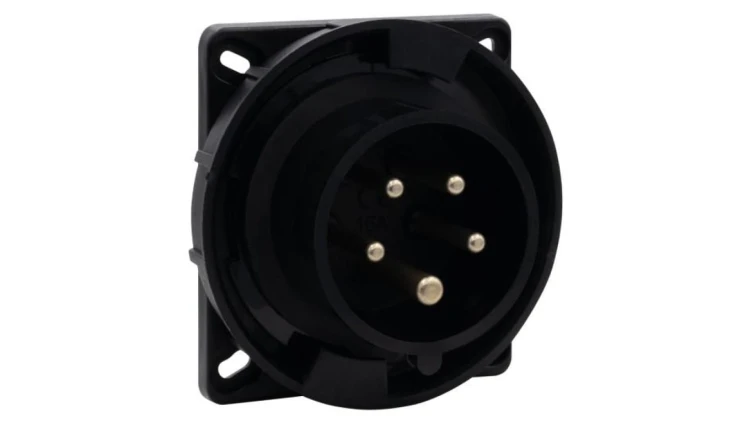 Wtyk siłowy tablicowy odbiornikowy 16A 5p 380V-415V /FE/ IP67 czarny