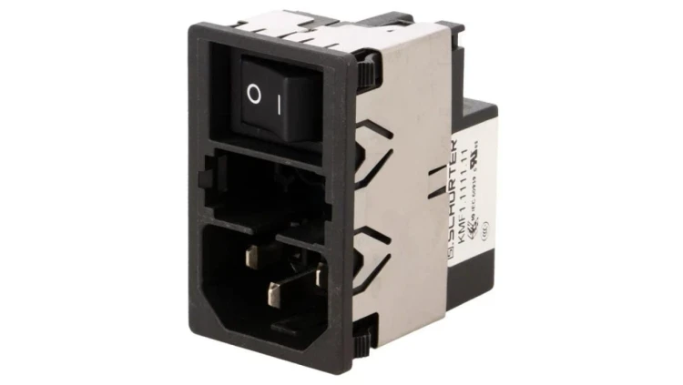 KMF1.1111.11Złącze zasilające AC gniazdo męskie 1A 250VAC IEC 60320 KMF