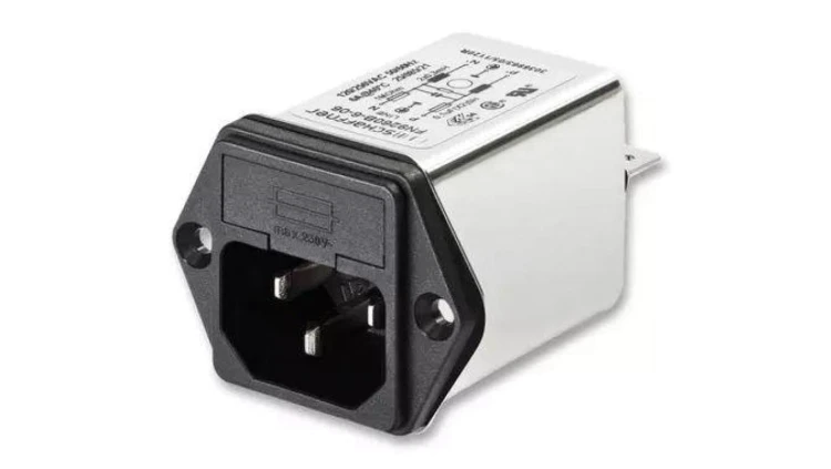 Złącze zasilające AC męskie 4A 250VAC C14 (E) 1mH FN261-4-06