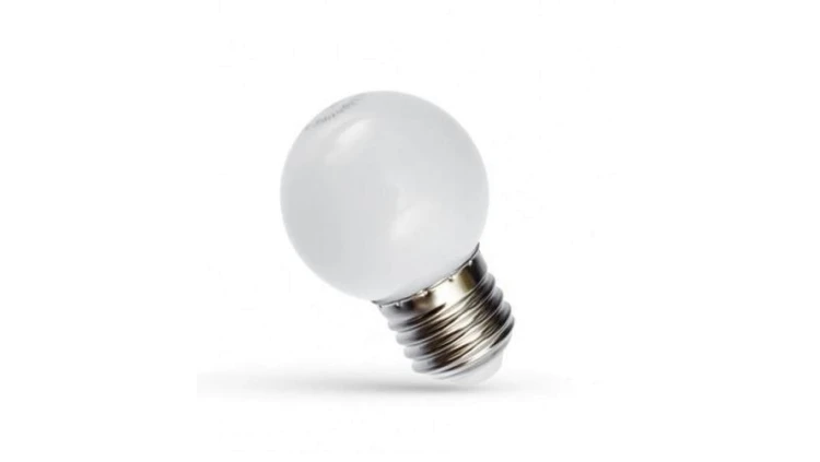 Żarówka LED E27 230V 1W kula biała PCV zimna