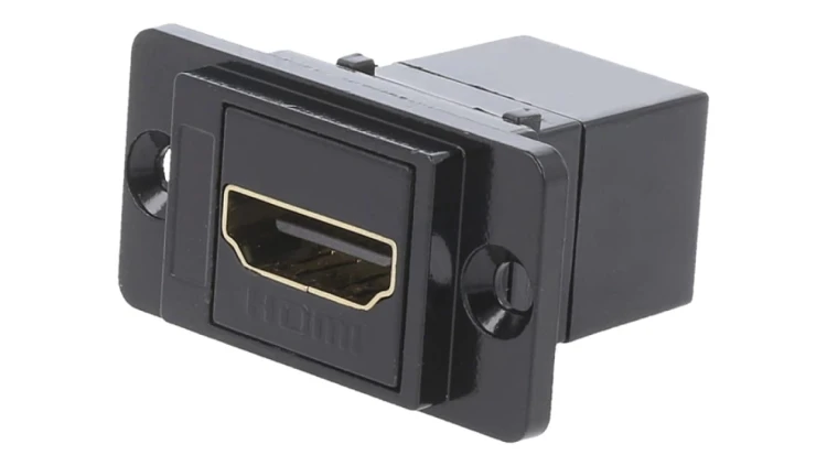 Łącznik HDMI gniazdo z obu stron DUALSLIM złocony 29mm CP30700GMB