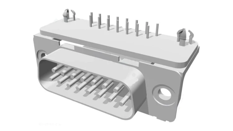 1-338169-2 D-Sub PIN: 15 gniazdo męskie zatrzask PCB kątowe 90 THT 6A