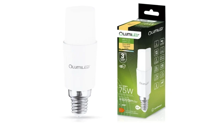 Żarówka LED E14 10W = 75W 1055lm 3000K Ciepła Stick LUMILED