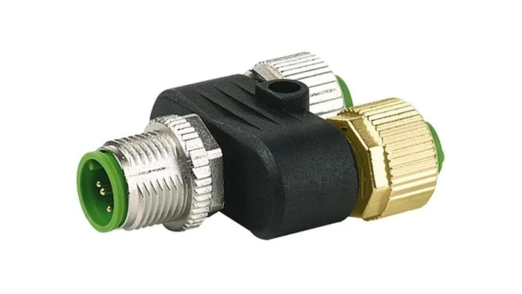 7000-41141-0000000 Trójnik M12 męskie, M12 żeńskie x2 kod A-DeviceNet / CANopen