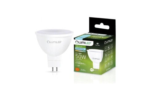 Żarówka LED GU5.3 MR16 6W = 50W 580lm 6500K Zimna 120 230V LUMILED