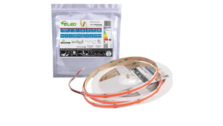 Taśma LED COB 336 chips 12V 8W 11lm/W czerwona 625nm IP20 - ED00031956 /odcinki po 5 m/