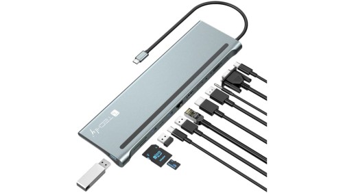 Stacja dokująca USB-C na HDMI/DP/VGA/USB-A/RJ45/SD/USB-C PD IUSB31C-DOCK12DPHD