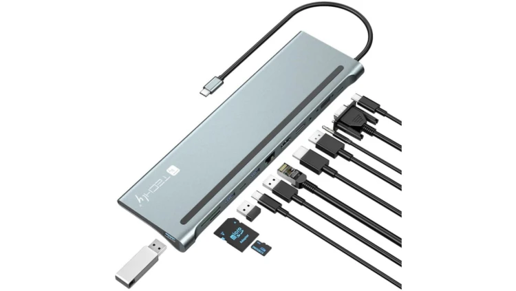Stacja dokująca USB-C na HDMI/DP/VGA/USB-A/RJ45/SD/USB-C PD IUSB31C-DOCK12DPHD