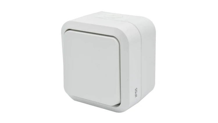 Łącznik zwierny dzwonek pojedynczy natynkowy Aqua Pro IP55 biały 60222