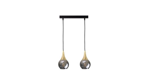 Lampa wisząca nowoczesna 2xE27 LACRIMA SMOKY/GOLD