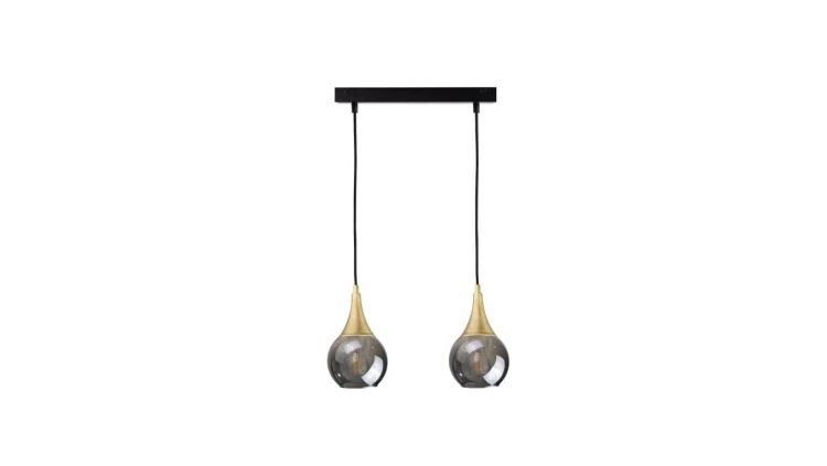 Lampa wisząca nowoczesna 2xE27 LACRIMA SMOKY/GOLD