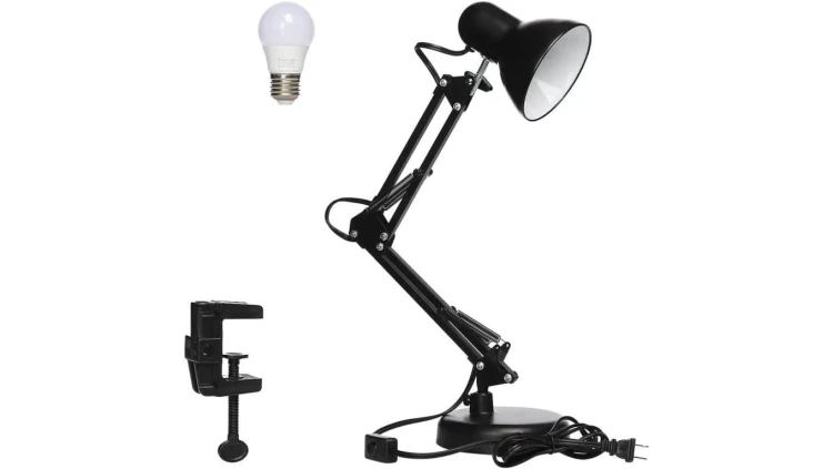 Lampka biurkowa czarna E27 z klipsem kreślarska AJJ-LB-E27 TradElectra