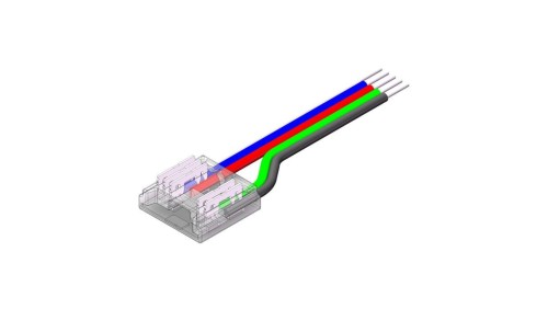 Złącze do taśmy LED - MC - RGBW 12mm - COB - jednostronne z przewodem - ED00033897