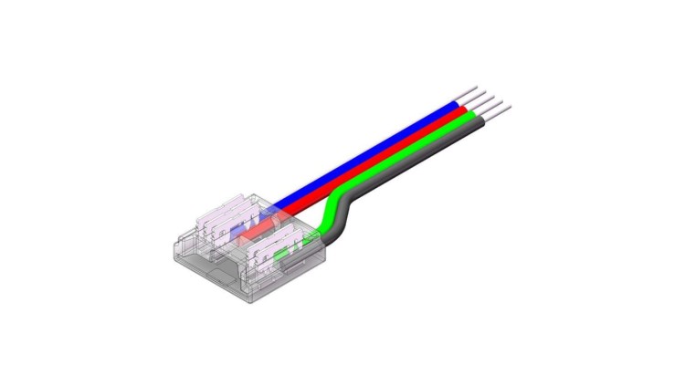 Złącze do taśmy LED - MC - RGBW 12mm - COB - jednostronne z przewodem - ED00033897