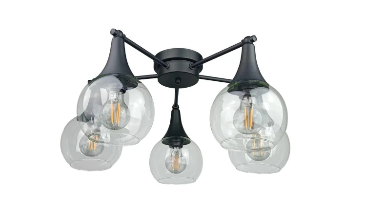 Lampa sufitowa nowoczesna 5xE27 STAR CLEAR BLACK
