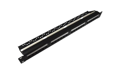Patch panel 24-port UTP kat.6 1U 19cali z półką