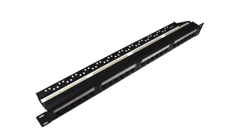 Patch panel 24-port UTP kat.6 1U 19cali z półką