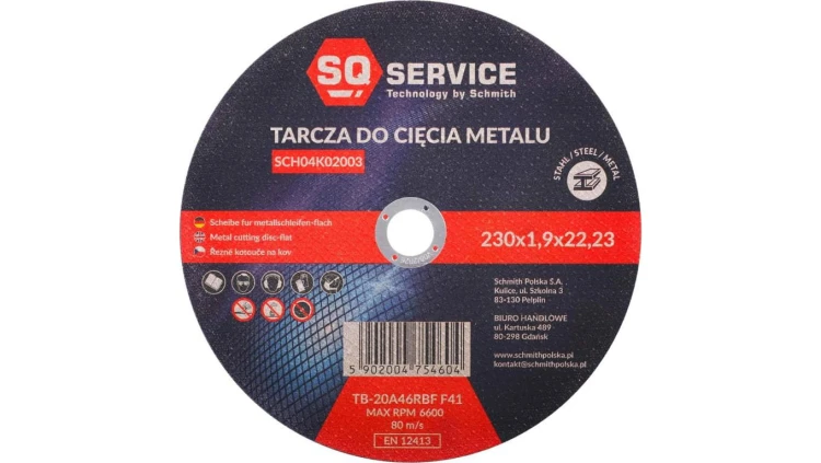 Tarcza do cięcia metalu 230x1,9 seria SQ mocna Schmith