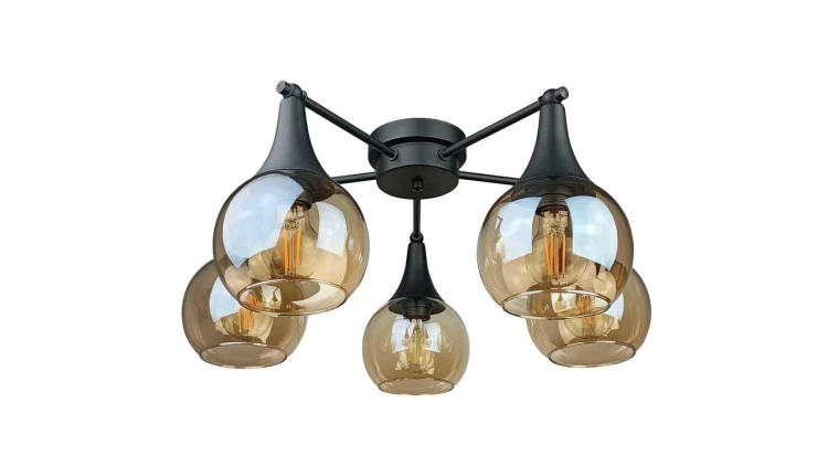Lampa sufitowa nowoczesna 5xE27 STAR HONEY BLACK