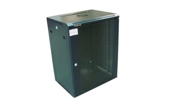 Szafa 19cali wisząca ZETA 15U 600x450 RAL9004 szkło d