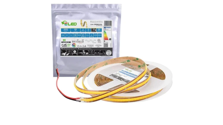 Taśma LED COB Free Cut 528 chips 12V 9W 91lm/W neutralna 4000K CRI90+ IP54 - ED00031514 /odcinki po 5 m/