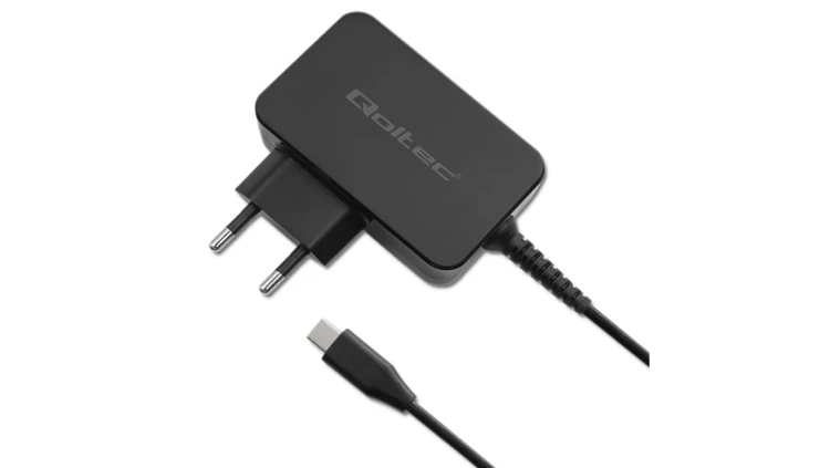 Qoltec Ładowarka GaN POWER PRO 1xUSB-C 45W 5-20V 2.25-3A Czarna