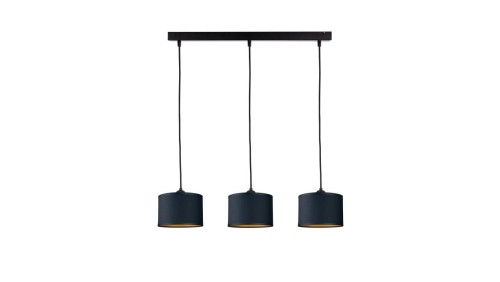 Lampa wisząca nowoczesna abażur 3xE27 FLOW BLACK