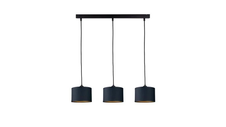 Lampa wisząca nowoczesna abażur 3xE27 FLOW BLACK