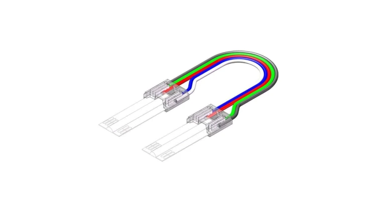 Złącze do taśmy LED - MC - RGBW 12mm - COB - dwustronne z przewodem - ED00033906