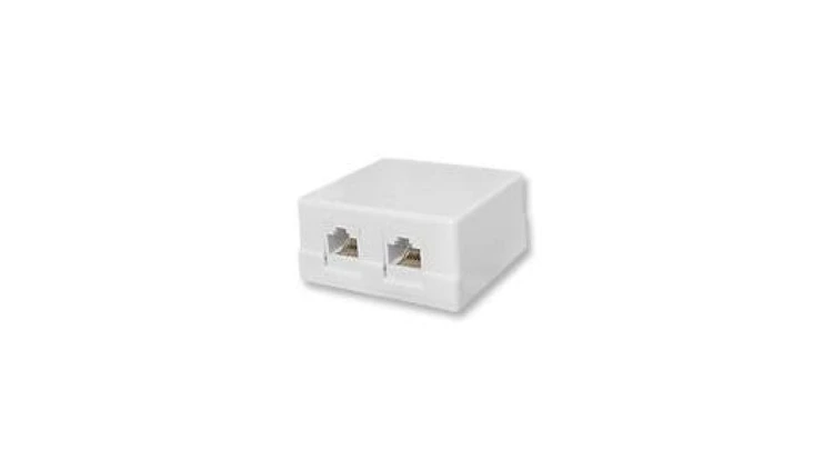 Gniazdo modularne natynkowe 2xRJ-45 kat.5e 8p8c Krone