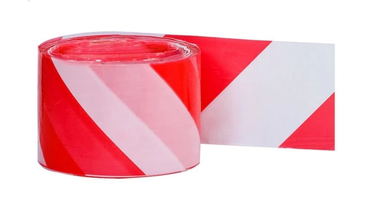 Folia ostrzegawcza biało - czerwona 100mb