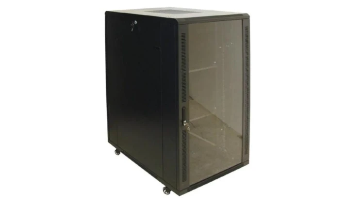 Szafa 19cali stojąca 27U 600x600 BETA RAL9004 szkło