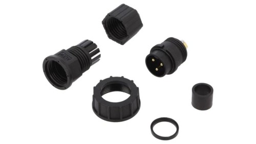 DC-03BFMB-SL7001 Złącze okrągłe wtyk rozmiar D męski 3PIN złocony 20A IP67