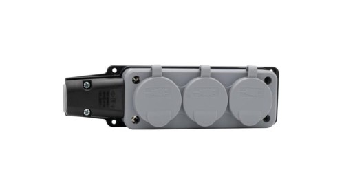 Listwa gumowa 3x230V 16A IP54 szara